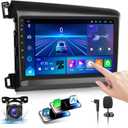 4G+64GB Car Radio Stereo for Honda Civic 2012-2015,Android 13 Wireless Carplay&Android Auto with 9 Inch IPS Touch Screen Radio Support Real-Time GPS/Voice Control/WiFi/AHD Back-up Camera/SWC/FM