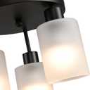 3-Light Industrial Farmhouse Black Matte Light Fixtures Ceiling Mount, with Frosted Glass Shades Semi Flush Mount Ceiling Light, for Hallway Fixtures Kitchen, Foyer