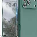 for iPhone 17 Pro Case, Liquid Silicone Cover with Camera Protection Anti-Scratch Soft Microfiber Lining Shockproof Protective Phone Case for iPhone 17 Pro 6.3", Pine Green