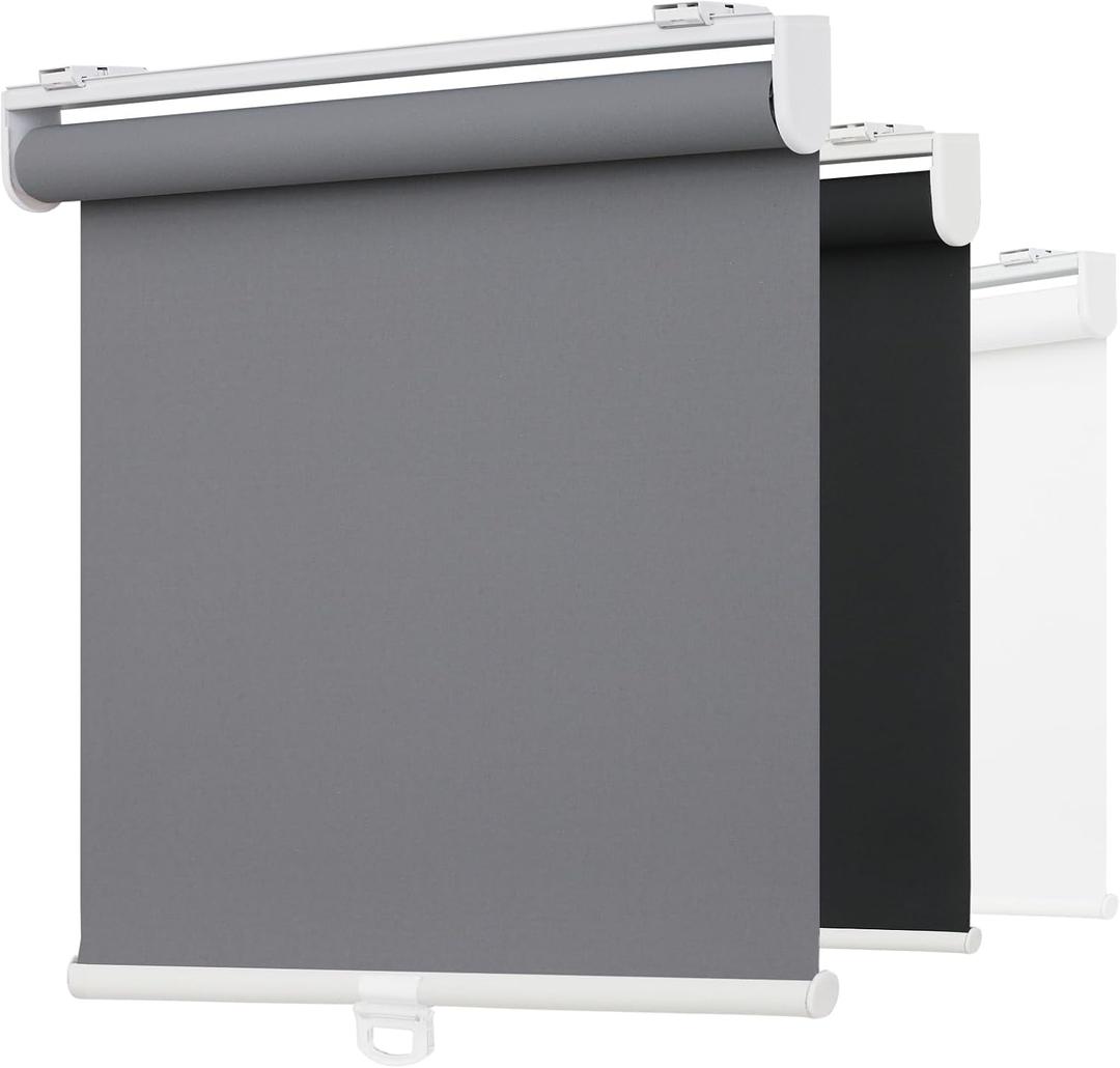 Light Filtering Roller Shades for Indoor Windows, 26" W x 72" H, Grey