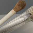 BS-MALL Professional Makeup Brush Set 18 Pcs Premium Synthetic Foundation Powder Concealers Eye Shadows Blush Makeup Brushes with Travel Case (Matte White Beige)