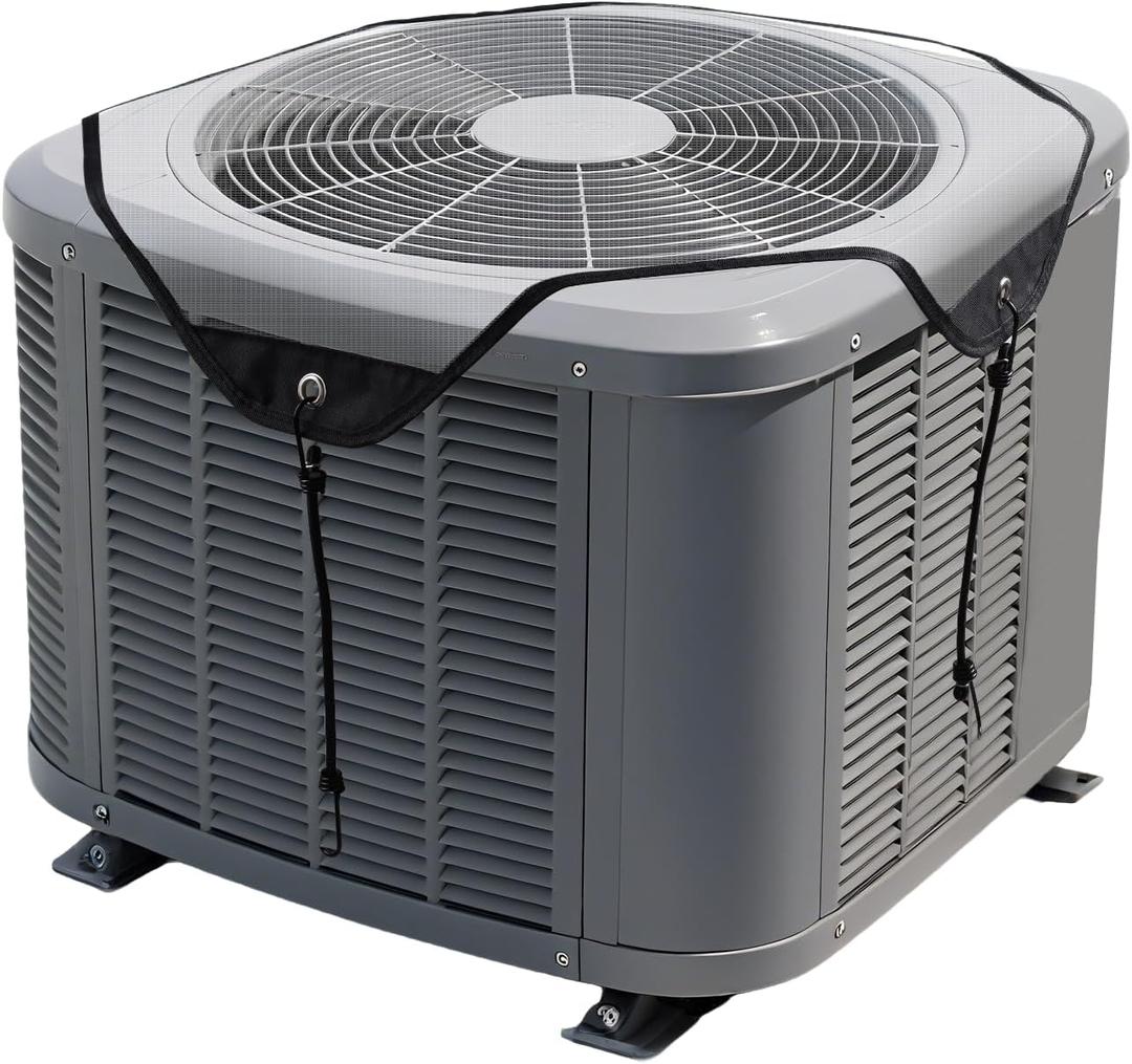2 x Air Conditioner Covers for Outside Units 28" X 28", Breathable Mesh Central Air Conditioning Cover, Rain & Dust Resistant, Anti-Aging Universal Defener for All Season (White Mesh, 28" X 28")