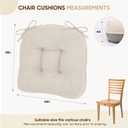 D-Shaped Chair Cushions, 4" Thick Dining Chair Pads Machine-Washable, Seat Cushions for Chair 18" x 18", Set of 4 18-Beige-4