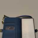 Defencase Compatible with iPhone 17 Pro Case Wallet with RFID Blocking Card Holder for Women Men, Fashion PU Leather Magnetic Snap Flip Zipper Strap Wallet Phone Case for iPhone 17 Pro 6.3", Dark Blue