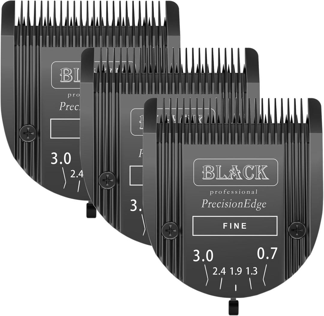 Audoc Adjustable 5 In 1 Blades Dog Grooming Blades Compatible with Wahl Animal Clipper Arco, Bravura, Chromado, Creativa, Figura, and Motion Pet, Dog, and Horse (BLACK/3PC)