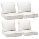 AAAAAcessories Outdoor Seat Cushions for Chairs, Fade-Resistant, Waterproof Patio Furniture Replacement Cushions, 19" x 19" x 3" + 19" x 17", Set of 4, Linen White