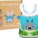 autobrush Kids Electric Toothbrush  Only ADA Accepted U-Shaped Toothbrush, Clinically Proven Up to 5.1X Better Cleaning, 30 Seconds, Full-Mouth 360 Coverage, LED Lights, Music, Ages 3-5, Hippo