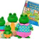 Li'l Woodzeez  The Croakalily Frog Family  Set of 4 Collectible Posable Figures with Storybook  Pretend Play Doll Toys for Imaginative 3+ Years
