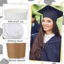 Zhehao 90 Pcs/ 30 Sets 16oz Graduation Coffee Cups with Lids and Sleeves Wildflower Congrats Grad Disposable Paper Coffee Cups Class of 2026 Drinking Cup for Graduation Party Supplies