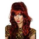 ALLAURA Compatible with Peggy Bundy Costume  Auburn Red Bouffant Wig for Women  80s Beehive Housewife Hairpiece for Halloween, Retro TV Cosplay, Funny Party Looks, Peg Bundy Wig Fits All Head Sizes (Burgundy)