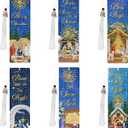 Christmas Diamond Art Bookmarks - 6 PCS The Nativity Diamond Painting Bookmarks Set DIY Christian Jesus Art Craft Religions Xmas Gift Book Lover Beginner