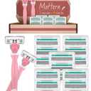 Razors for Women Sensitive Skin with 15 Blade Refills, 6 Blades Women's razors for Shaving Including 2 Travel Razors for Women with 15 Blade Refills, Green (Pack of 17), Pink