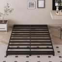 3 inch Low Bed Frame Queen Size with Rounded Corner, Heavy Duty Metal, Easy Assembly, Noise Free, Black
