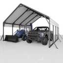 Garveelife 20'x20'x13' Metal Carport for 2 Cars, Heavy Duty Car Ports for Heavy Snow, Reinforced Frame, Tall Metal Car Ports for Bass Boats, Full-Sized Pickup Trucks, and Tractors, N.W. 800 Lbs (20x20 FT Regular Roof)