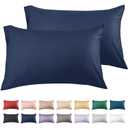 Warmstar Cotton Pillow Cases King Size Set of 2, 600 Thread Count Pillowcases 20x36 Inches, Soft Long Staple Cotton Pillowcases Breathable with Envelope Closure,Navy Blue