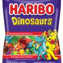 HARIBO Gummi Candy, Dinosaurs Gummy Candy, 5 Ounce Share Size Bags (Pack of 12) Delicious Soft & Chewy Sweet Snacks, Assorted Fruity Flavors