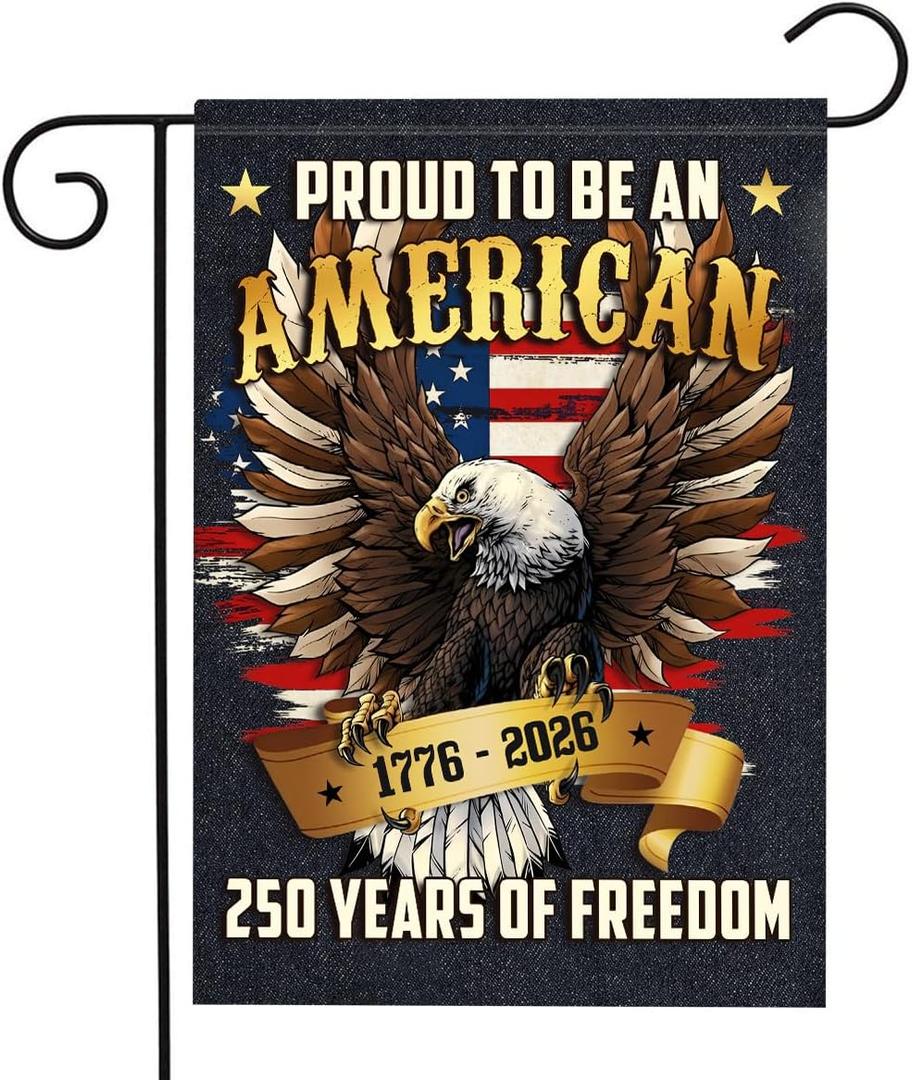 3 x Unique America Garden Flag - Independence Memorial Day Decorations, 250 Years Anniversary USA Patriotic Flags with Eagle Design, 1776-2026 Garden Flags for Outside, Double-Sided Freedom Yard Sign