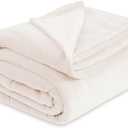 Bedsure GentleSoft Fleece Throw XL Blanket Cream - 300GSM Soft Lightweight Plush Cozy Blankets for Bed, Sofa, Couch, Travel, Camping, 50x70 inches