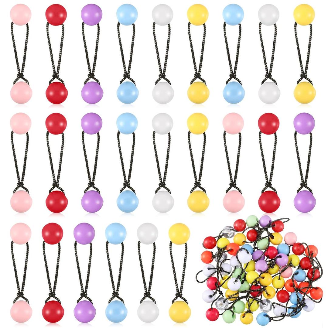 Jutom 24 Pieces Hair Tie Balls 20mm Bubble Ponytail Holders for Girls Double Bead Bubble 80s 90s Hair Balls Tie Elastic Accessories for Baby Toddler(Multicolor)