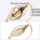 Herald Small Pleated Crescent Straw Woven Crossbody Bag for Women, Ruched Handmade Summer Beach Shoulder Purse Handbag