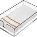 Acrylic Napkin Holder - Clear Modern Design, Acrylic Hand Towel Holder for Bathroom, Kitchen, Guest Towel Tray Perfect for Disposable Paper Hand Towels & Bathroom Accessories.
