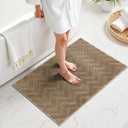 Stiio Bathroom Rugs, Bath Mats for Bathroom, Extra Soft and Water Absorbent, Non Slip Washable Muddy Mat for Floor, Tub and Shower, Front Door Entrance Inside Doormat, 24x35 Inches Brown (Taupe)