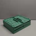 Domiella 2-Pack Crates for Storage, Storage Crates Plastic Stackable, Foldable Crate for Office Home Kitchen Bedroom Bathroom (Tall, Green) (Tall: 15.3" x 11.3" x 9")