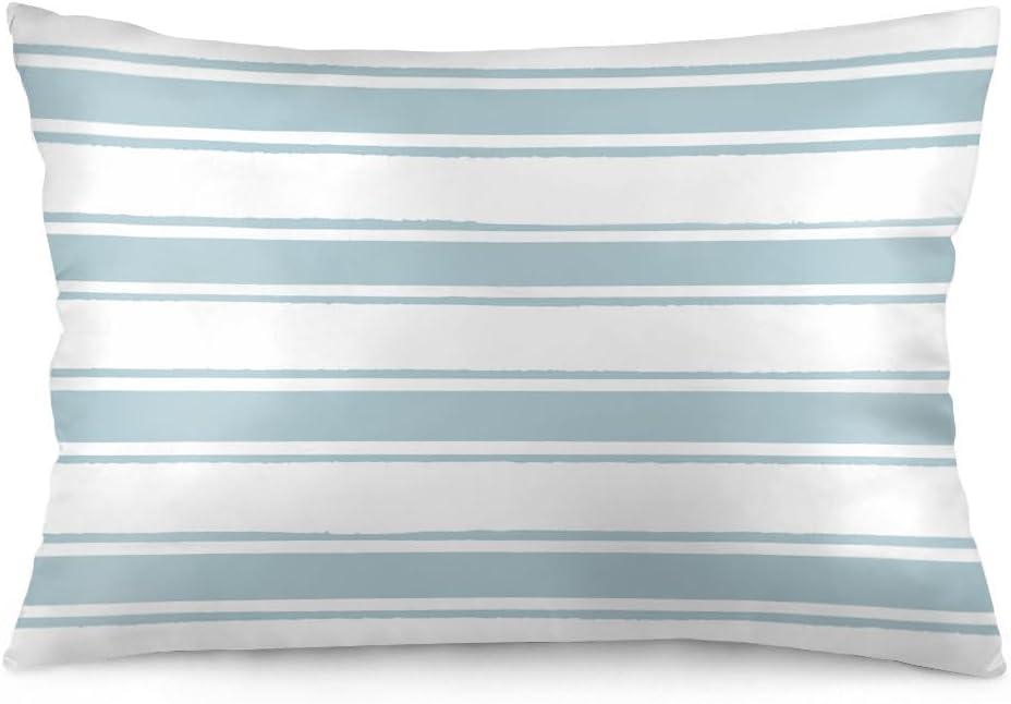 Blue and White Striped Large Pillowcases 20x40 Inch White Blue Stripes Pattern Printed Pillow Case Soft Lumbar Throw Pillow Covers for Bed Sofa Couch Rectangle Oblong