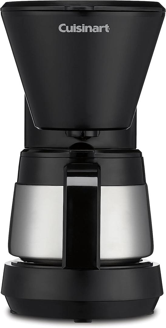 Cuisinart 5-Cup Coffee Maker with Stainless Steel Carafe, Coffee Machine with Removable Water Reservoir, Charcoal Water Filter, 30-Minute Keep Warm, and Brew Pause, DCC-5570NAS, Stainless Steel