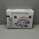 Baby Gym Play Mat, 8-in-1 Tummy Time Mat & Activity Gym, Washable Ball Pit, Infant Play Mat with Detachable Toys for Sensory Exploration and Motor Skill Development (Black, White)