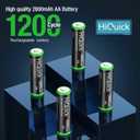 HiQuick 2800mAh AA Rechargeable Batteries High Capacity Performance, Per-Charged 1.2V AA Batteries Pack of 8