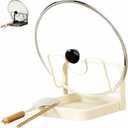 Kitchen Pot Lid Storage Rack, 304 Stainless Steel Pot Lid Holder While Cooking, Multifunctional Kitchen Pot Cover Organizer for Countertop, With Removable Drip Tray (Beige Single-layer)