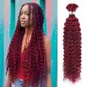 Burgundy 99J Deep Wave Bulk Human Braiding Hair 100g(2 Bundles Per 50g) 20 Inch Braiding Hair No Weft Brazilian Virgin Deep Curly Human Hair Extensions for Boho Braids