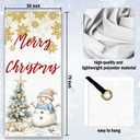 Merry Christmas Door Cover Decorations, Christmas Tree Snowman Golden Snowflakes Doorway Door Curtains Banners Backdrop Photography Decor for Winter Holiday Party Indoor Outdoor, 35 * 79 Inch