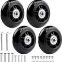 Luggage Suitcase Replacement Wheels, 4Pcs 70mm x 24mm Rubber Swivel Caster Wheels with 608zz Bearings, Inline Outdoor Skate Wheels for Luggage Suitcase Repair with 2 Axles