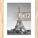 upsimples 8x12 Picture Frame, Display Pictures 6x8 with Mat or 8 x 12 Without, Wall Hanging Photo Frames, Natural, 1 Pack