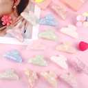 16 Pcs Large Acrylic Hair Claw Clips Bulk for Women Christmas Birthday Gift Fashion French Style Cute Hair Accessories Non-slip Hold Claw Clip for Thick Thin (3.23 Inch,Mermaid Color)