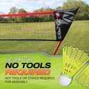 Zume Games Portable Badminton Set with Freestanding Base - Sets Up on Any Surface in Seconds - No Tools or Stakes Required