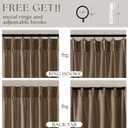 TWODRAPES Dutch Cocoa 90 Inch Linen Curtains Pinch Pleated Living Room Bedroom Dining Boho Brown Light Filtering Pinch Pleat Drapes Hooks Rings Back Tab Semi Sheer Dark Brown Window Curtains 2 Panels