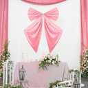 Large Christmas Pink Bow Tree Topper Big Bow Tree Topper Ornament Decorations Pink Plush Hanging Decor for Xmas Door Window Wall Girl Bachelorette Wedding Party Decoration Supplies Gifts 26 x 39In