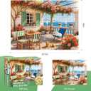 500 Piece Puzzles for Adults, Cozy Seaside Terrace Scene Jigsaw Puzzles with Dog and Cat, Relaxing 500 Piece Puzzle, Perfect for Family Time, Wall Decor, Gift for Adults, Seniors, 20.5 x 15 in