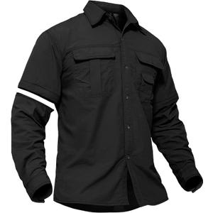 TACVASEN Men's Convertible Long Sleeve Fishing Shirts Quick Dry Button Up Tactical Shirts for Work Safari Hiking (XX-Large, Black) TACVASEN Men's Convertible Long Sleeve Fishing Shirts Quick Dry Button Up Tactical Shirts for Work Safari Hiking (XX-Large, Black)