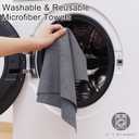 2 x Homaxy Tear Away Dish Cloths Rolls, 40 Sheets-11.8" X 11.8", Reusable Washable Dish Towels for Kitchen, Ultra Absorbent and Quick Drying Microfiber Cleaning Rags, Grey