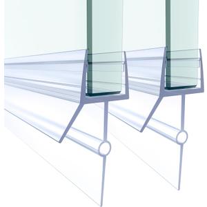 Shower Door Bottom Seal,2 PCS 3/8" X 36" Shower Door Sweep for 3/8 Inch Glass,Frameless Glass Door Seal Strip to Seal 20mm Gap, Stop Shower Leaks and Create a Water Barrier