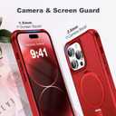 TIANLI Designed for iPhone 14 Pro Max Case with Magnetic Invisible Ring Stand [Compatible with Mag-Safe] [Military Drop Protection] Shockproof Anti-Slip Cover for Women,Red