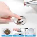 2 x Bathroom Sink Drain Stopper, Universal Pop Up Drain for Bathroom Sink Replacement, Sink Drain Cover with Anti-Clogging Filter Basket Hair Catcher, Sink Drain Strainer for 1.1-1.45 Inch