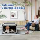 Dog Crate,36x25x25 Inch Large Dog Crate for Large or Medium Dogs, Portable and Foldable Design of Dog Cage, Perfect for Travel or Home Use, Dog Kennel with 3-Door and Durable Mesh Windows, Light Grey