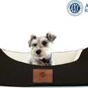 American Kennel Club Small Black Dog Bed, Solid Weave Cuddler, AKC Pet Cuddler, 26"