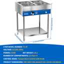 TOPKITCH ETL Listed 4-Pan Commercial Food Warmer, Electric Steam Table, 120V 1700W Stainless Steel Buffet Catering Food Warmer with Undershelf and Workspace, for Buffet,Parties and Restaurants.
