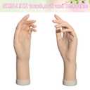 Practice Hand for Acrylic Nails Realistic Mannequin Hand for Nails Practice Soft Flexible Bendable False Fake Nail Hand Art Trainer Manicure Practice Hand Tool and Rings Display of Bracelets (Left)